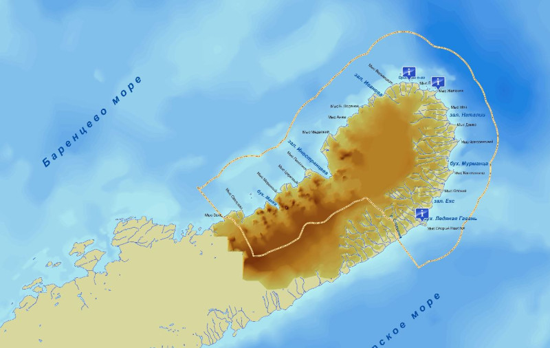 Карта парка Русская Арктика