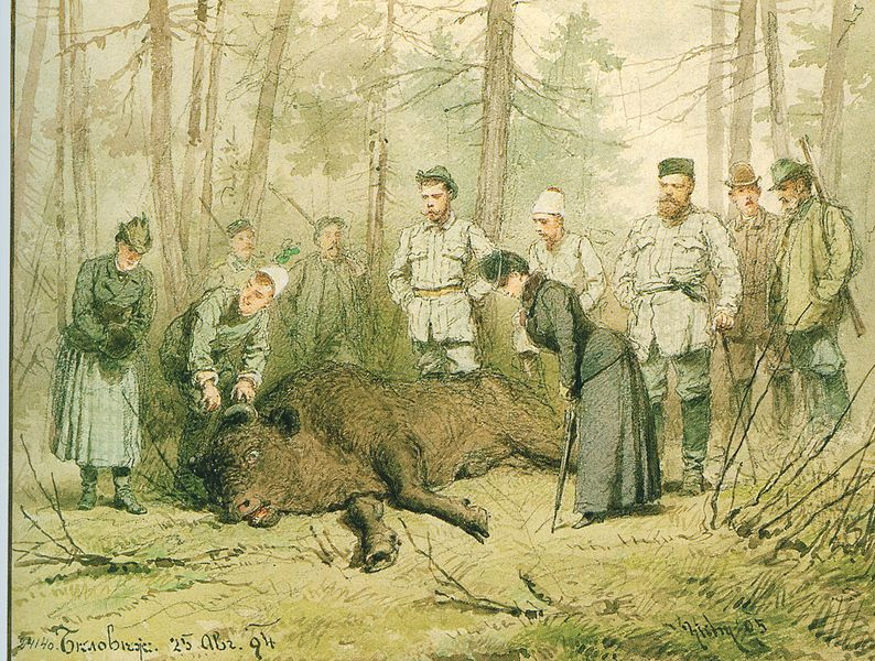 Александр III на охоте в Беловежской пуще в августе 1894 года